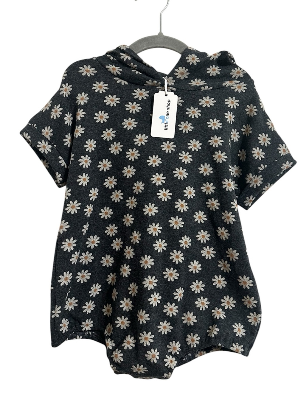 Mille + Roo Bamboo Daisy Hooded Short Romper Size 2T Little One Shop